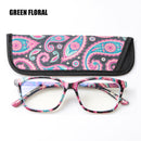 SOOLALA Printed Anti Blue Light Blocking Filter Glasses Women Eye Protection Computer Glasses Optical Frame Prescription