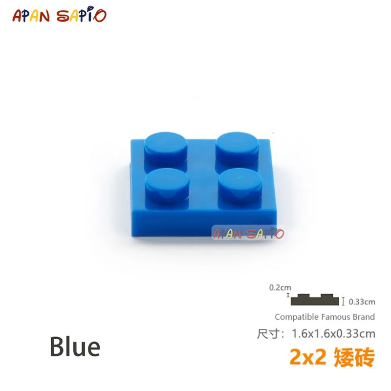 30pcs/lot DIY Blocks Building Bricks Thin 2X2 Educational Assemblage Construction Toys for Children Size Compatible With 3022