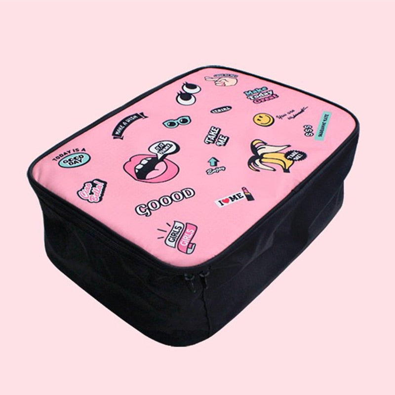 RUPUTIN Travel Cartoon Cosmetic Bag Large Capacity Makeup Cases Portable Bathroom Storage Organizer Bags Waterproof Make Up Bag