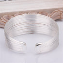 DOTEFFIL 925 Sterling Silver Multi-Line Bracelets Bangle For Women Fashion Jewelry High Quality Gift Free shipping