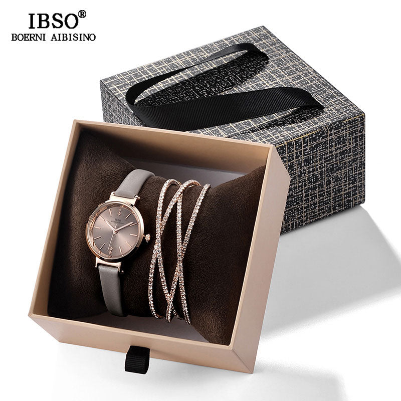 IBSO Crystal Bracelet Watches Set Female High Quality Quartz Watch Luxury Women Watch Bangle Set For Valentine&