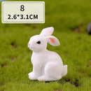 1 Pcs 12 Style Cute Rabbit Easter Decoration Miniature Hare Animal Figurine Resin Craft Mini Bunny Garden Ornament