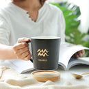 1PC KINGLANG Ceramic 12 Zodiac Mark Black Color Deep Mug Office Water Lover Big Mug Drinkware