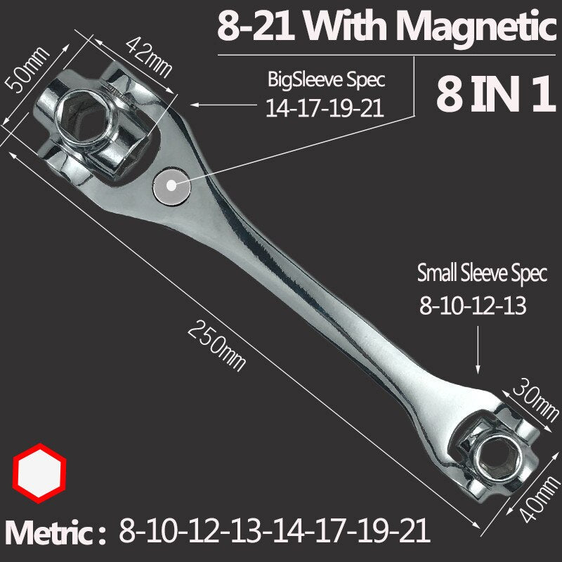 48 in 1 Wrench Socket Works with Spline Bolts Torx 360 Degree 6-Point Universial Furniture Car Repair Spanner Hand Tools