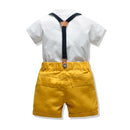 Top and Top Baby Boy Clothing Sets Infants Newborn Boy Clothes Shorts Sleeve Tops+Overalls 2PCS Outfits Summer Bebes Clothing