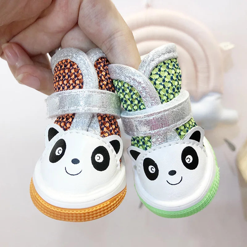 Cute Panda Pet Shoes For Puppies Little Small Dogs Summer Breathable New Cat Boots Footwear Accessories For Yorkshire Products