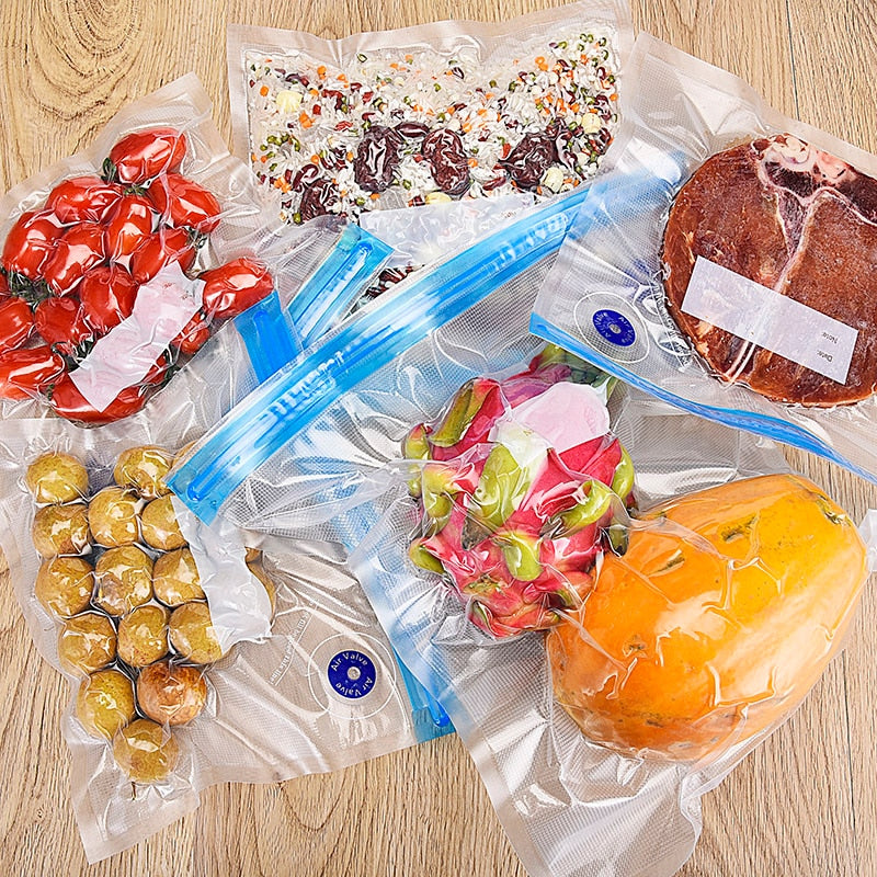 saengQ Vacuum Zipper Bags Reusable Food Storage Bags Vacuum Bag  For Handheld Vacuum Sealer BPA Free 5pcs Or 10pcs /lot