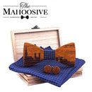 Montpellier Wood France Skyline Wooden Bow ties  Butterfly Gravata Skyline Ties For Men Cufflinks noeud papillon cravate for men