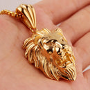 Cool Trendy Stainless Steel Silver Color Gold Color Black Tone Lion Head Pendant Necklace Mens Unisexs Box Chain24"Wholesale New