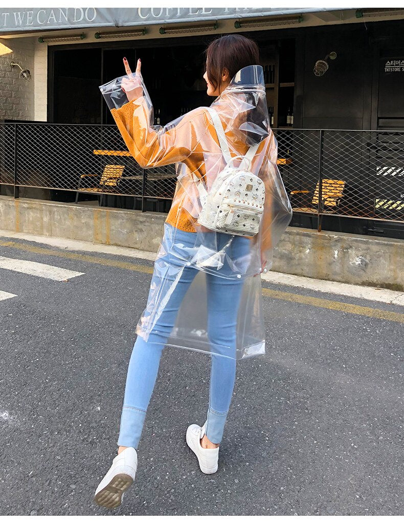 FreeSmily Fashion Transparent Raincoat Adult Hiking Outdoors Fishing Raincoat EVA Plastic Environmental Protection Raincoat