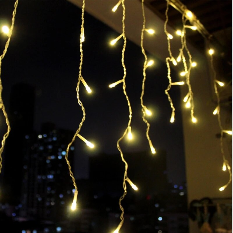 LED Curtain Icicle String Light 220V 5m 96Leds Christmas Garland LED Faiy Xmas Party Garden Stage Outdoor Decorative Light