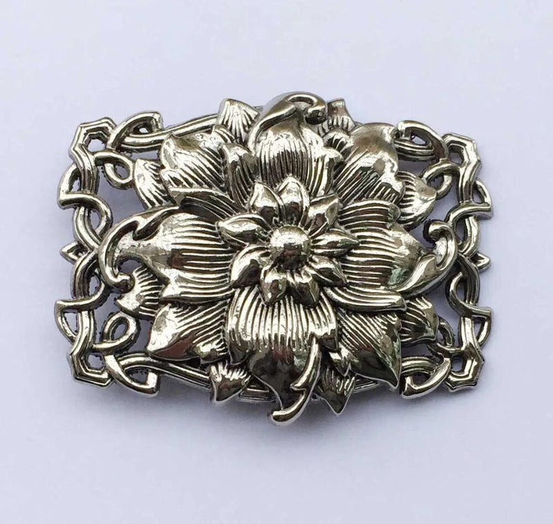 Floral Flower Cowboy Cowgirl Western Belt Buckle suitable for 4cm wideth belt with continous stock