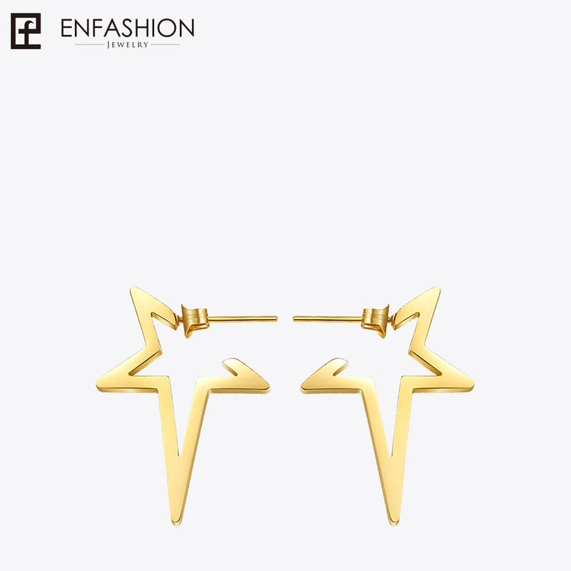 Enfashion Star Earrings Punk Stud Earring Rose Gold Color Earings Stainless Steel Earrings For Women Jewelry Wholesale