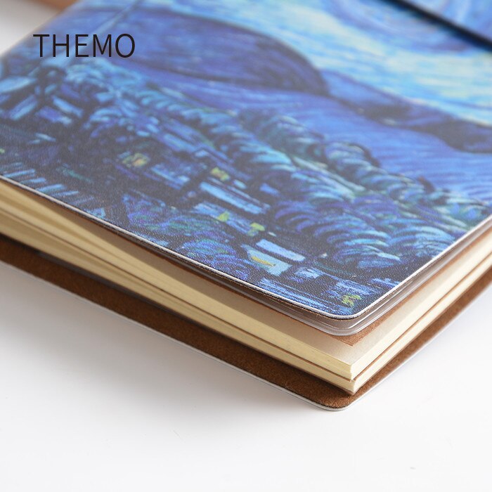 Van Gogh oil painting PU Leather Cover Notebook travel Diary Book Exercise Composition Binding Note Notepad Gift Stationery