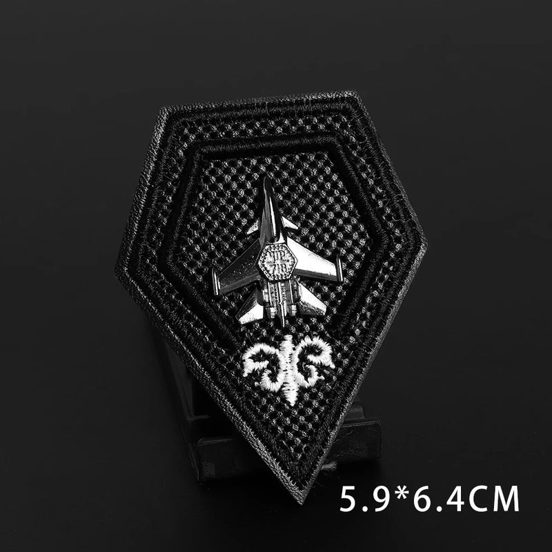 Black Handmade 3D Bee Wolf Embroidered Patches An Crown Number Metal Leather Sew on Applique for Jacket Jean Backpack Badges