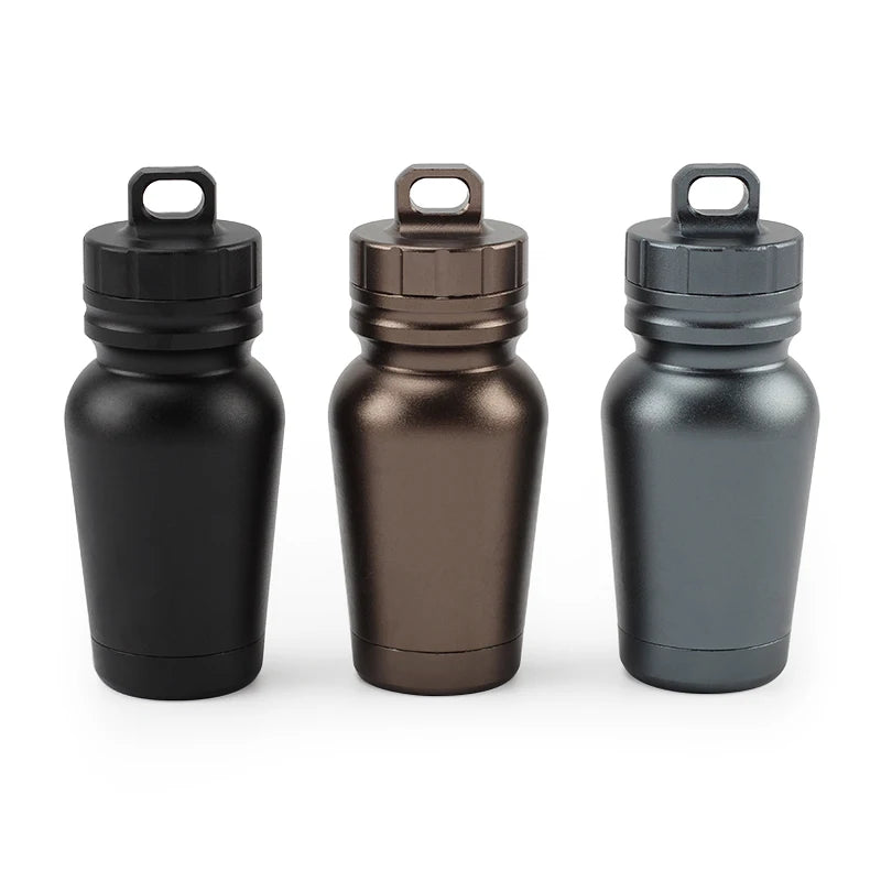 Aluminum Alloy Waterproof Canister Seal Bottle Outdoor Camping EDC Tool Waterproof Bottle