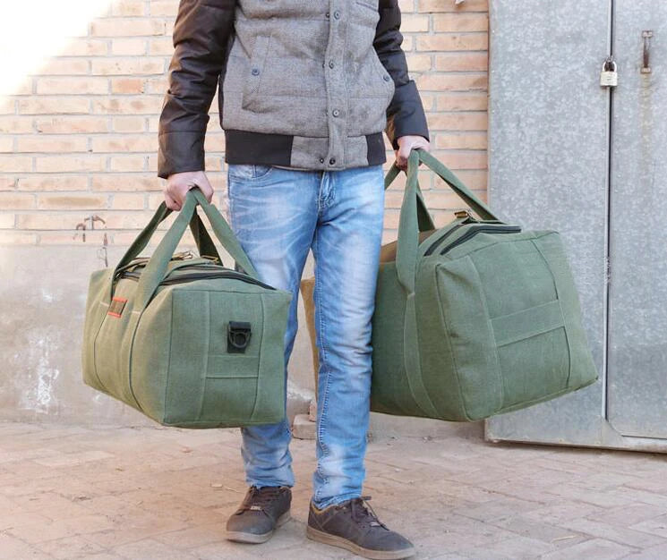 ANAWISHARE Men Travel Bags Large Capacity Women Luggage Travel Duffle Bags Canvas Big Travel Handbag Folding Trip Bag Waterproof