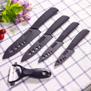 FINDKING Quality Ceramic kitchen knives black pattern blade with holder Peeler covers ceramic knife set kitchen knifes set best
