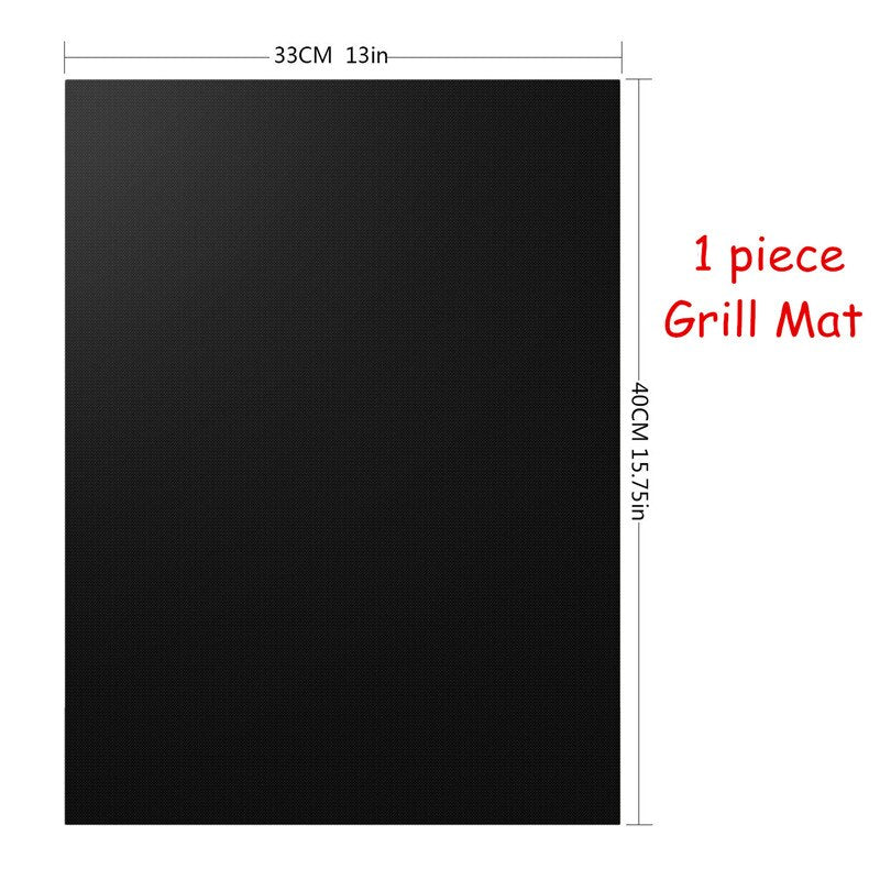 LMETJMA Grill Mat Set Reusable Non-Stick BBQ Grill Mats With Silicone BBQ Basting Brush BPA FREE BBQ Grill Accessories KC0235