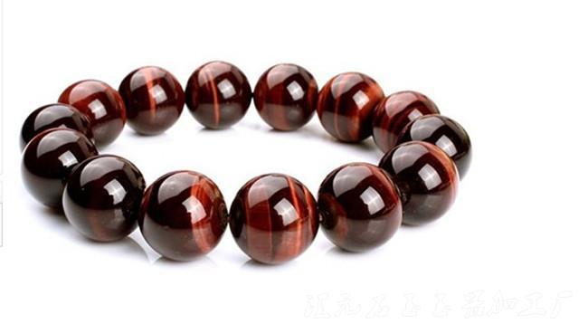 New Natural Stone Red Tiger Eye Bracelets Bangles Elastic Rope Chain Friendship Bracelets For Women and Men Jewelry