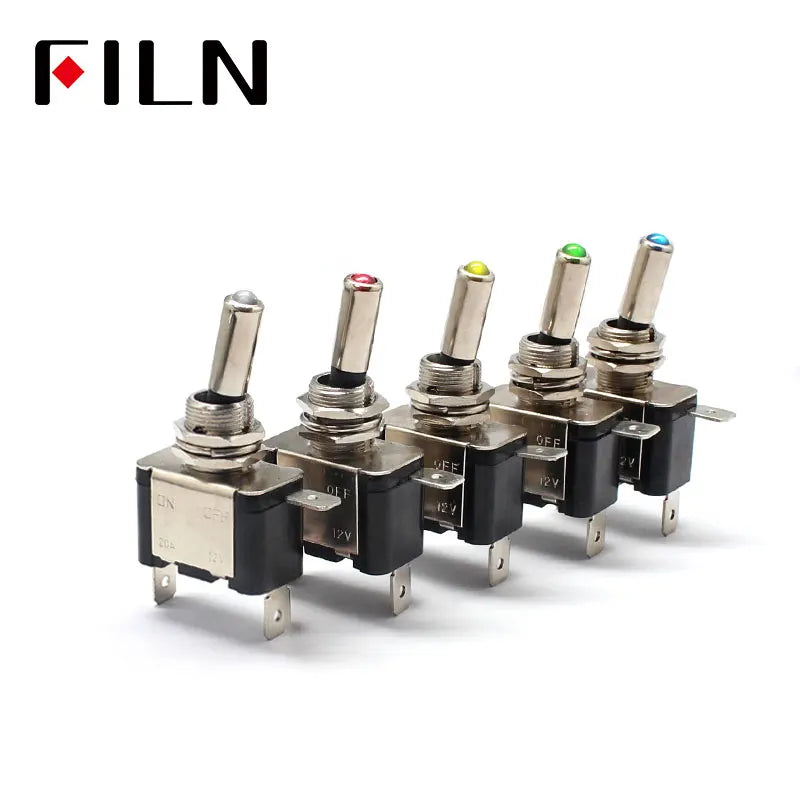 FILN  Rocker switch Auto Car Boat Truck Illuminated Led Toggle Switch With Safety Aircraft Flip Up Cover Guard 12V20A ASW-07D