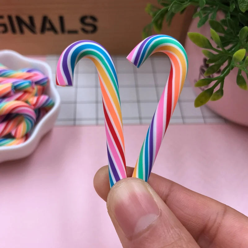 Hot Selling Cute Kawaii Christmas Candy Cane for Crafts Making, Phone Deco, Scrapbooking, DIY Accessories