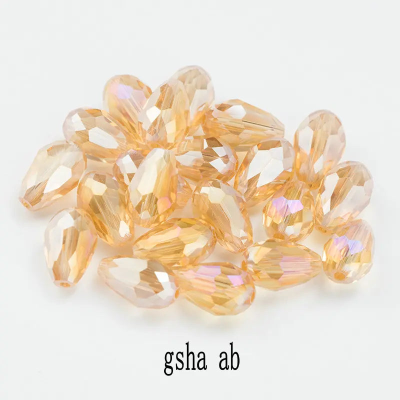 60/70PCS 8/10mm Crystal Tear Drop Shape Beads for Jewelry Making Waterdrop AB Glass Beads Loose Jewellery Beads DIY Bracelets