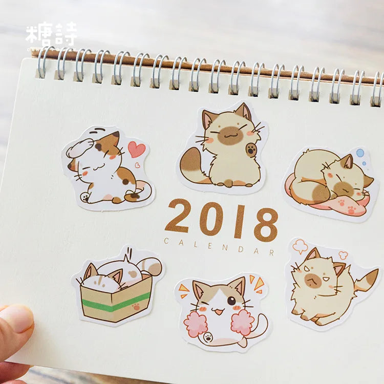 45 Pcs/box My Naughty Cats Diy Mini Paper Sticker Diary Album Scrapbooking Decoration Sticker Kawaii Stationery