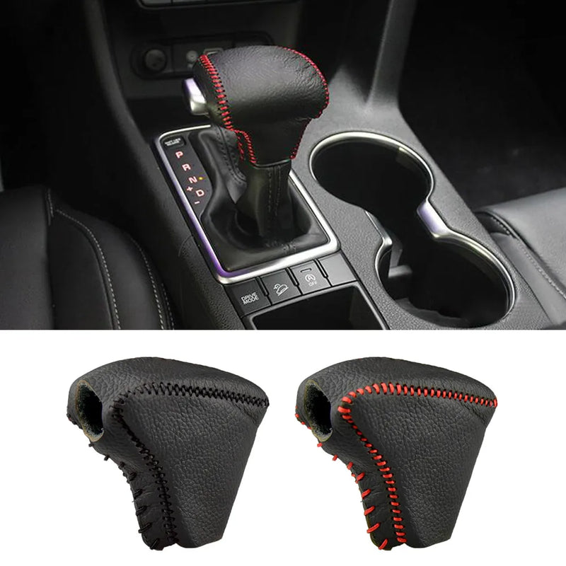 Accessories for KIA Sportage Rio 4 2017 2018 K2 K5 KX5 Cow Leather Gear Shift Knob Cover Case for KIA Sportage Rio 4 Accessories