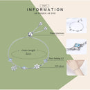 Bamoer 925 Sterling Silver Winter Snowflake Bracelet Blue Cubic Zircon Snowflower Chain Link Bracelet for Women Jewelry BSB001