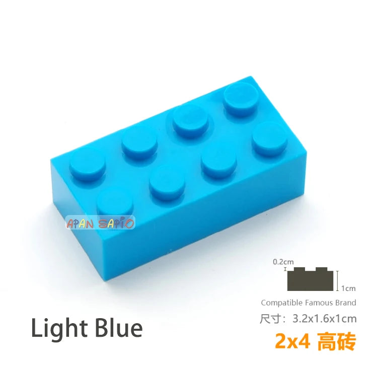 10pcs/lot DIY Blocks Building Bricks Thick 2X4 Educational Assemblage Construction Toys for Children Size Compatible With Brand