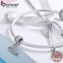 BAMOER 100% 925 Sterling Silver Trendy Princess Crown Pendant Charm fit Charm Bracelet & Necklace Jewelry Girlfriend Gift SCC739