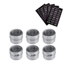 LMETJMA Magnetic Spice Jar Set With Stickers Stainless Steel Spice Tins Spice Storage Container Pepper Seasoning Sprays Tools