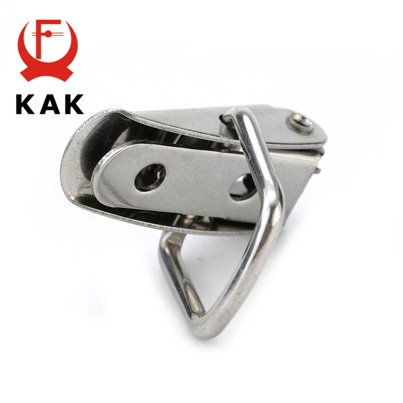 KAK J107 Hasp Lock Hardware Cabinet Boxes Spring Loaded Latch Catch Toggle 46*21 Steel Hasp For Sliding Door Hardware Window