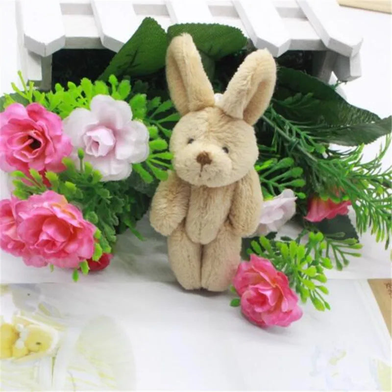 1PCS Mini 8CM Plush Joint Rabbit Toys 4 Color Choose Small Pendant DIY Soft Stuffed Bunny Toy Kids Activity Gifts New