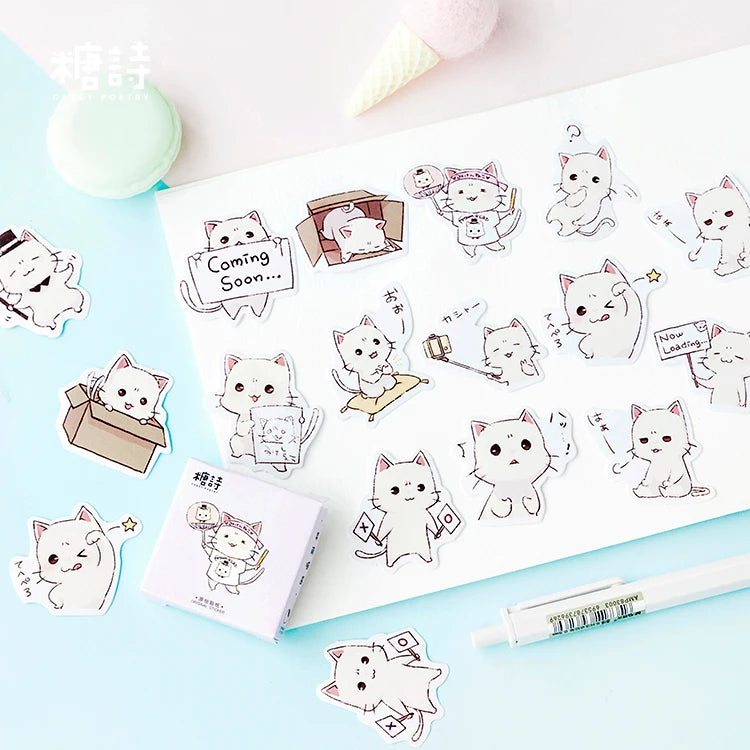 45pcs/lot Cute Selfie Cats Decorative Adhesive Stickers Scrapbooking DIY Diary Album Stick Label Stationery