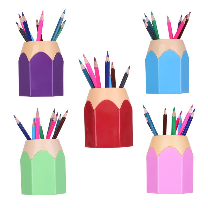 1pc New Mini Pencil Pot Holder Pen Storage Vase Stationery Gift Cup Makeup Brush Container Box Desk Organizer