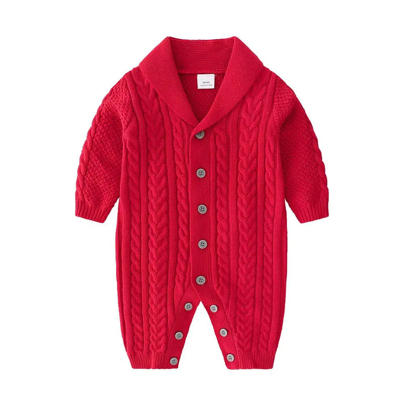 2023 Autumn- Winter Handsome clothing for Boys girls Kids 3 Colors Long Sleeve Knitting rompers Clothes For Newborn baby coats