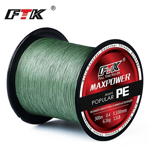 FTK Brand Tirposeidon Series 300M PE Braided Fishing Line 0.4-6.0Code 13-70LB Multifilament Fishing Line