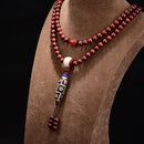 High quality Lobular Red Sandalwood Bracelets 108 Buddha Beads Size 7-8mm Round Old Material High Density Wood Bracelet Jewelry