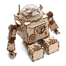 Robotime ROKR Robot Steampunk Music Box 3D Wooden Puzzle Assembled Model Building Kit Toys For Children Birthday Gift