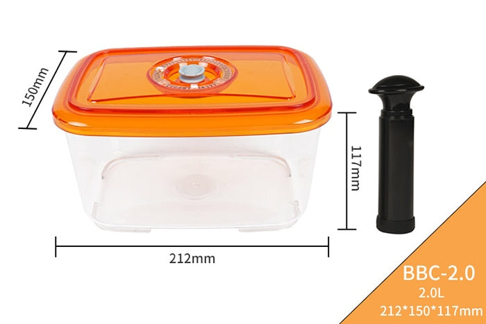 LAIMENG Vacuum Container Plastic Food Storage Container With Lid Damp Proof Large Capacity Kitchen Box for Vacuum Sealer S250