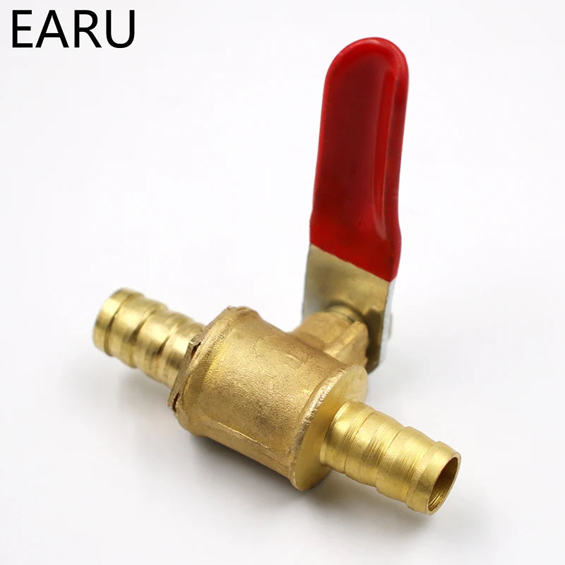 6mm-12mm Hose Barb Inline Brass Water Oil Air Gas Fuel Line Shutoff Ball Valve Pipe Fittings Pneumatic Connector Controller