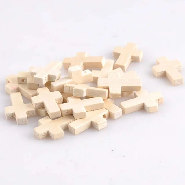 22x15mm 50pcs Natural Wooden Faceted Wooden Cross Geometric Spacer beads For Jewelry making Handmake DIY Accessory MT1446X