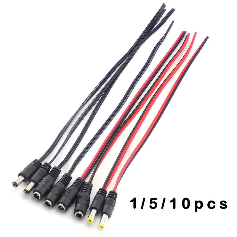 1/5/10 12V DC Male Female Connectors jack cable adapter plug power supply wire cord 5.5 x 2.1mm for LED Strip Light CCTV Camera