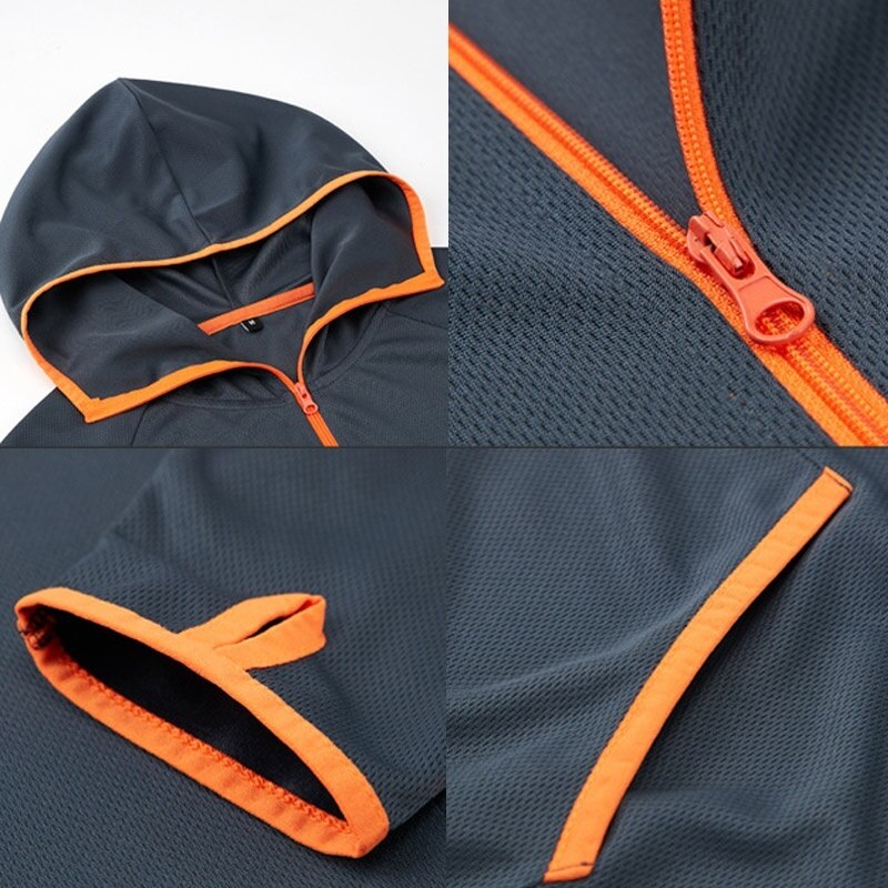 Fishing Men Clothes Tech Hydrophobic Clothing Brand Listing Casual  Outdoor Camping Hooded Jackets Ice silk Waterproof