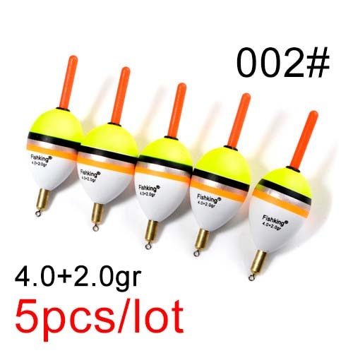 FISH KING 5pcs Barguzinsky Fir Float 2.0+2.0gr/3.0+2.0gr/4.0+2.0gr/5.0+2.0gr Copper Fishing Float Vertical Buoy Fishing Tackle