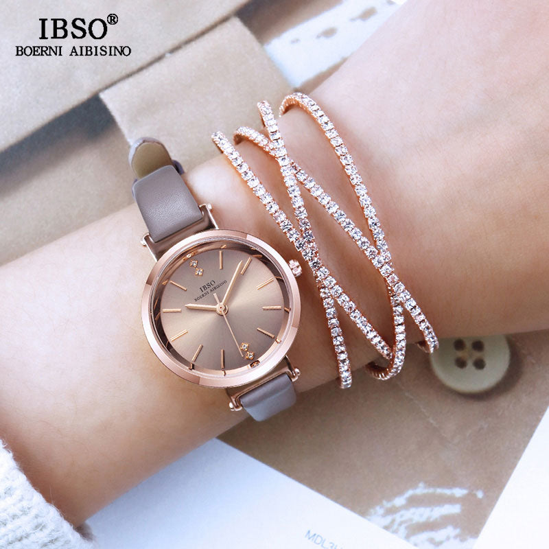 IBSO Crystal Bracelet Watches Set Female High Quality Quartz Watch Luxury Women Watch Bangle Set For Valentine&