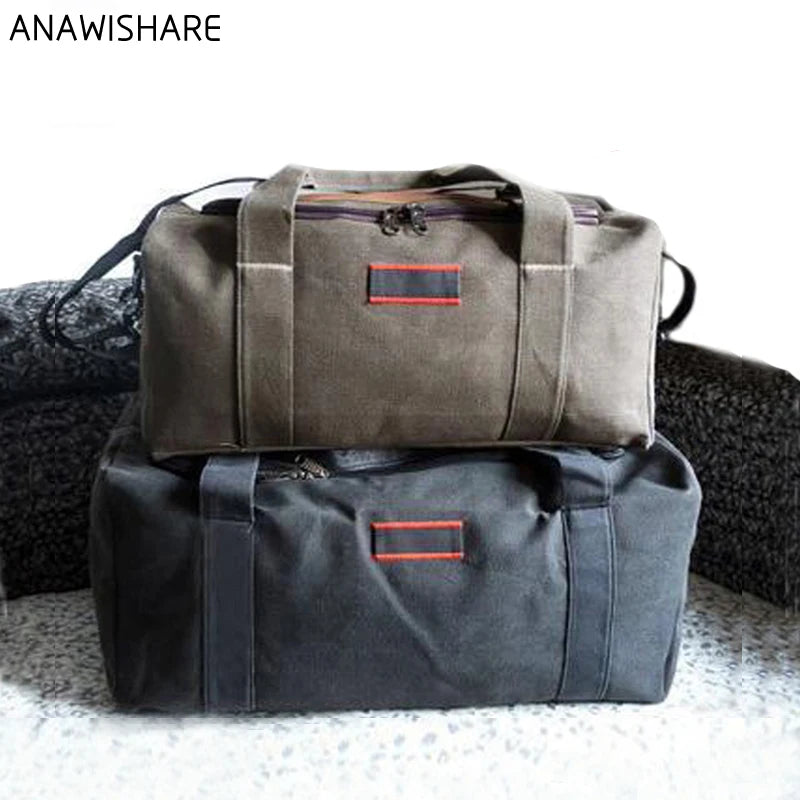 ANAWISHARE Men Travel Bags Large Capacity Women Luggage Travel Duffle Bags Canvas Big Travel Handbag Folding Trip Bag Waterproof