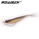 5pcs 70mm 1.8g Jig Wobblers Fishing Lures Easy Shiner Double Color Silicone Artificial Bait Carp Bass Fork tail Swimbaits